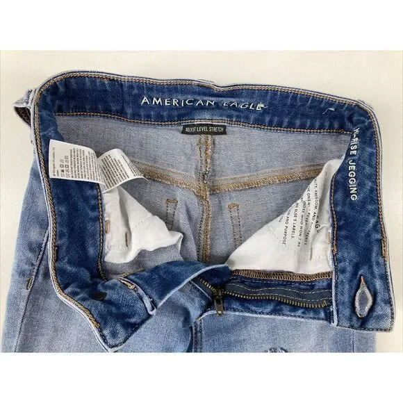 American Eagle Next Level Stretch Hi Rise Jegging Distressed Size 00 Short - Picture 4 of 8